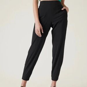 ATHLETA Brooklyn Heights Jogger Pant 0 TALL Black Lightweight
